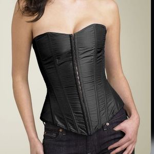 Bel Niente Black Silk Taffeta Corset 32 / S